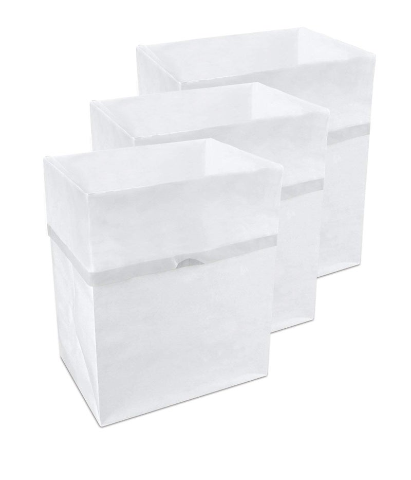 Clean Cubes 13 Gallon Disposable Pop-Up Trash Cans (3-Pack) with Fitted Bags â€“ Foldable Garbage & Recycling Bins for Parties, Events & Kitchen (White, 17" H x 13.5" W x 10" D) - Image 1